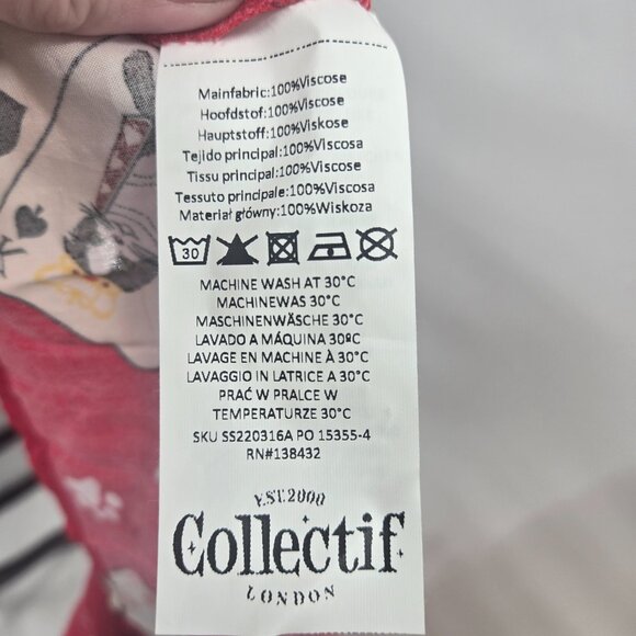 Collectif Megan Cat Red Crouper Playing Cards Swing Skirt Size 2 - Picture 11 of 11